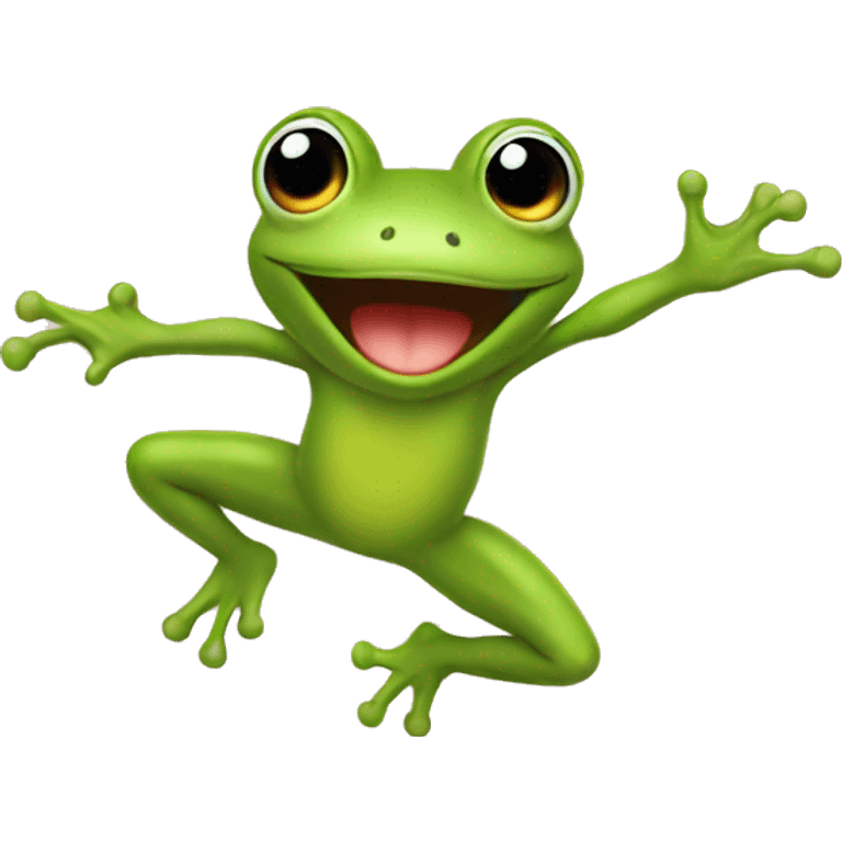 Cute jumping frog  emoji