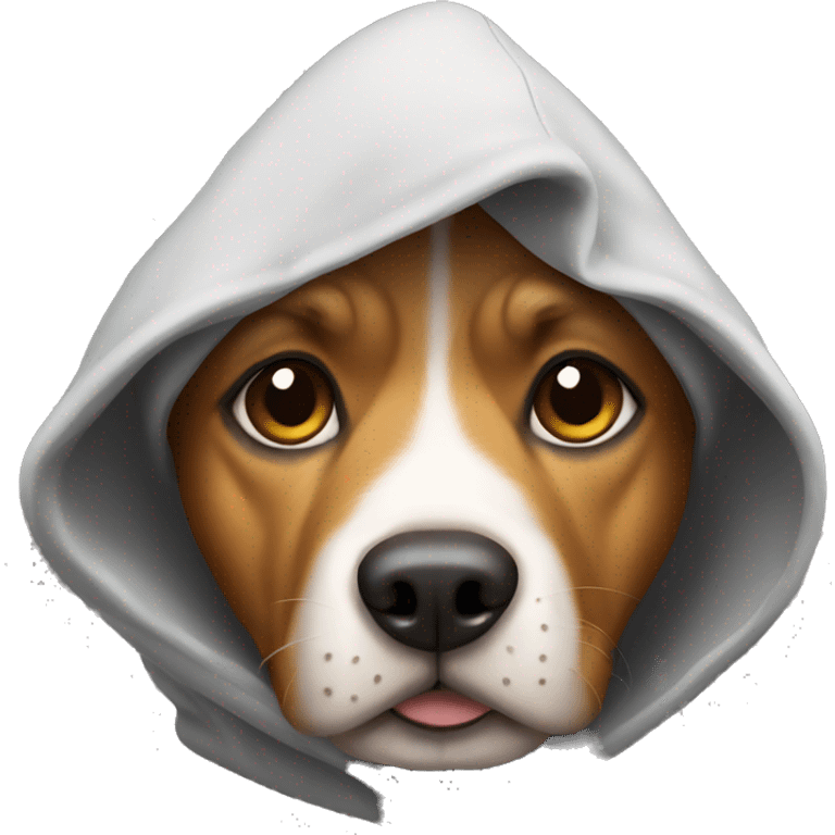 dog wearing hood emoji