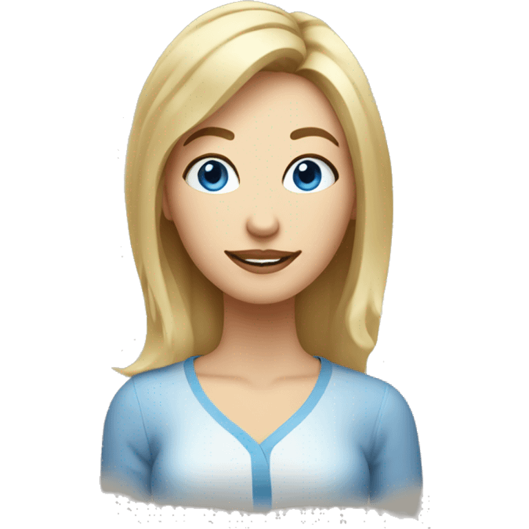 woman with blond Hair and Blue Eyes growing rosemary out of her head emoji