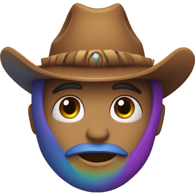 rainbow cowboy face emoji