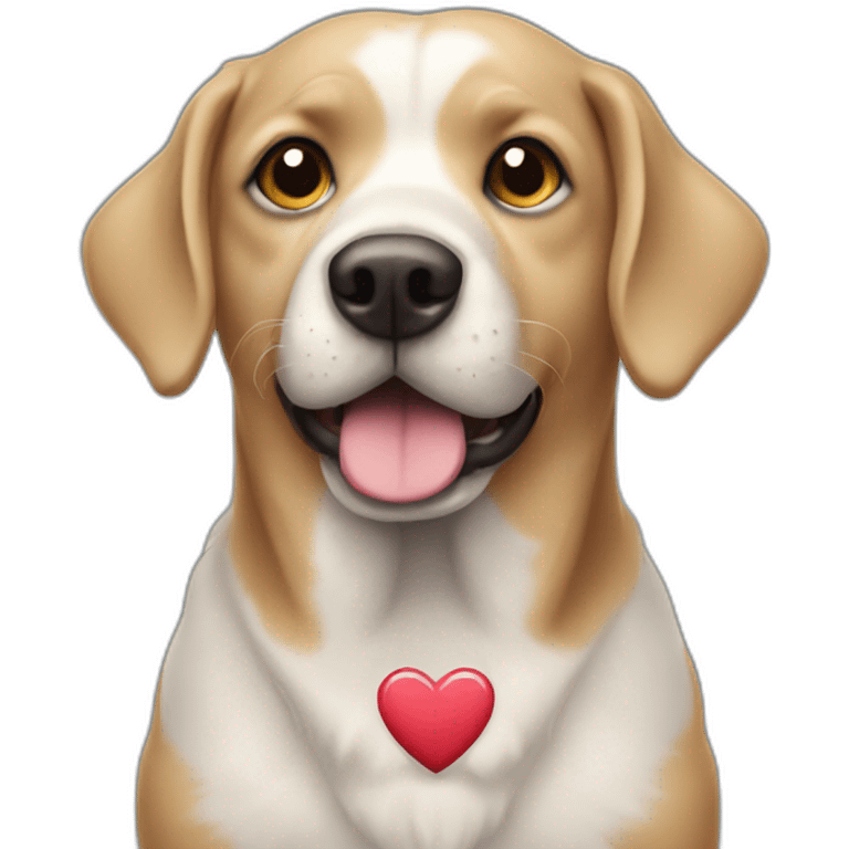 a dog with heart eyes looking at dollar emoji