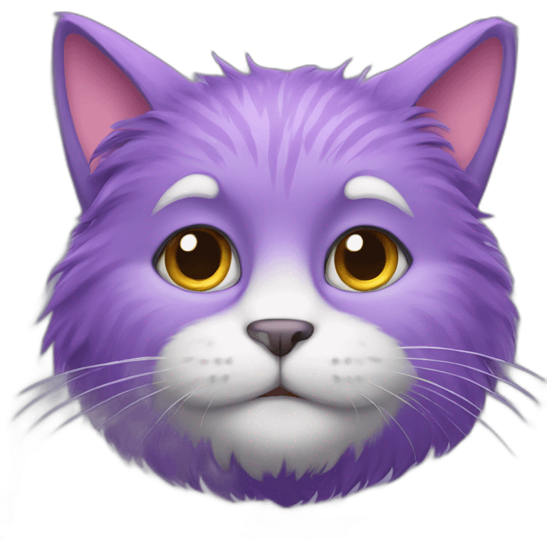 purple furry cat character emoji