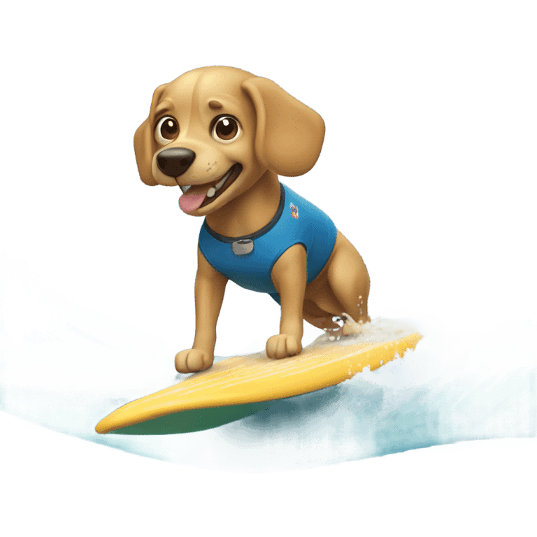 dog surfing emoji