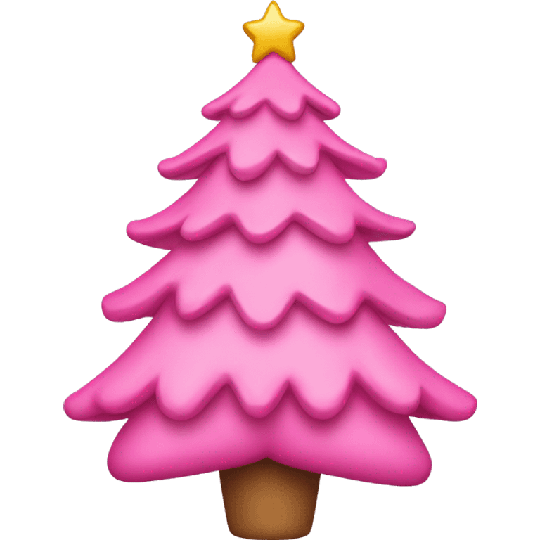 Pink Christmas tree with bows emoji