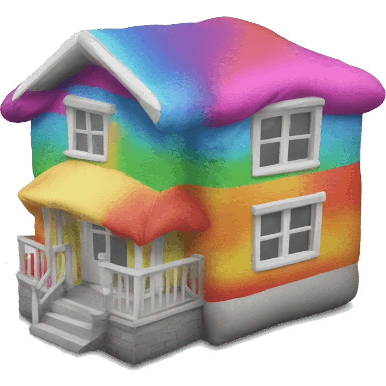 Blow up house with many colors emoji