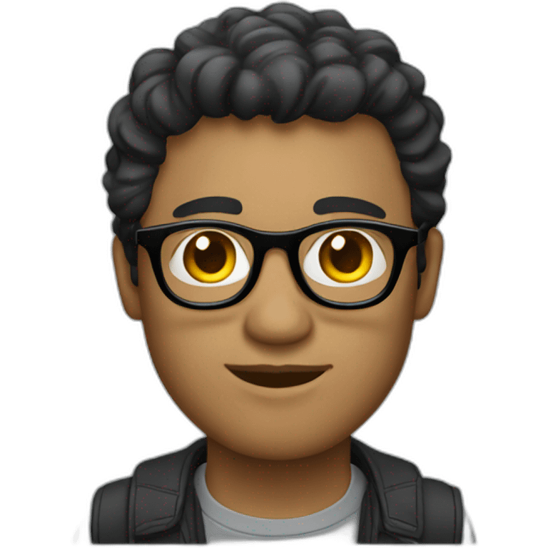 designer with dark hair glasses emoji