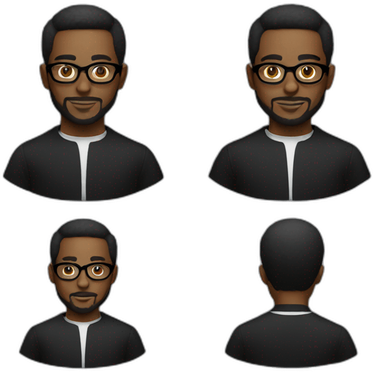 young black priest beard with glasses emoji