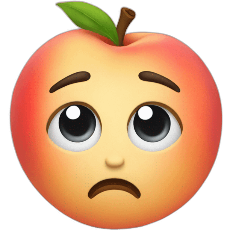 Crying peach emoji