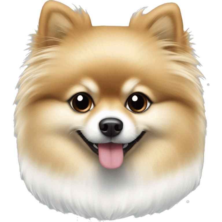 Pomerania blanco con suéter navideño emoji