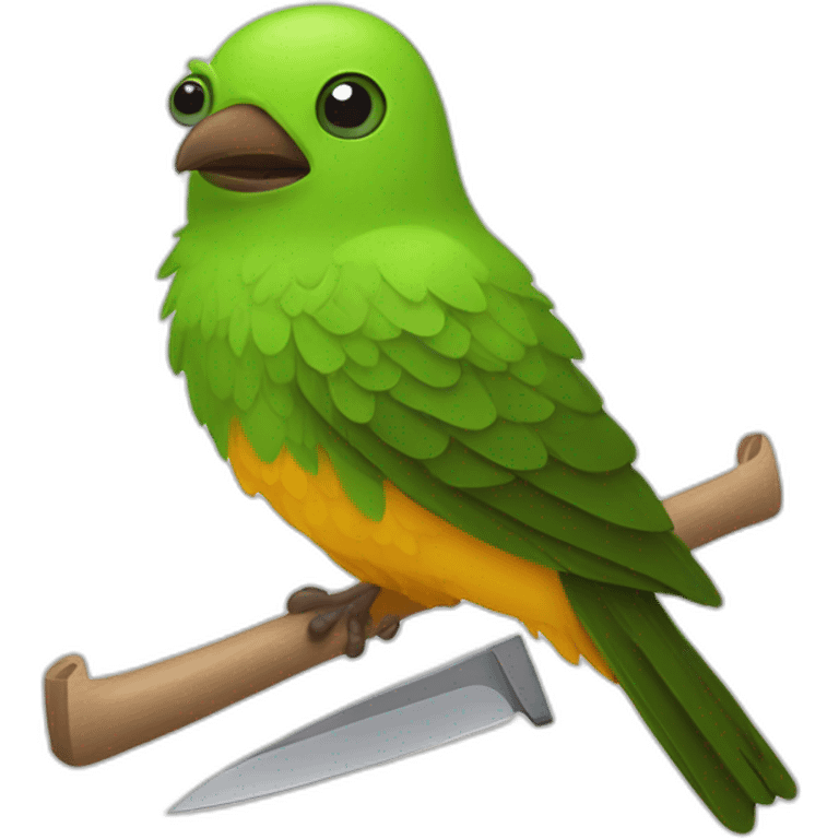 duolingo bird with a knife emoji