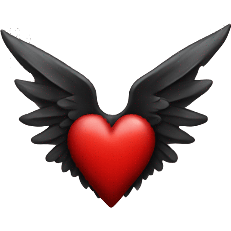 Red heart with black pointy wings emoji