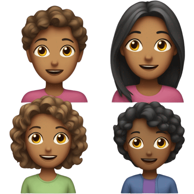 Mom with two daughters and two sons emoji