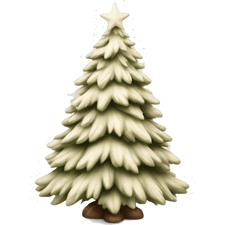 Realistic isolated cream color fir christmas tree   emoji