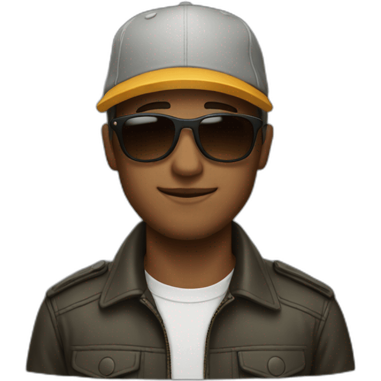 Man wearing cap and sunglasses emoji