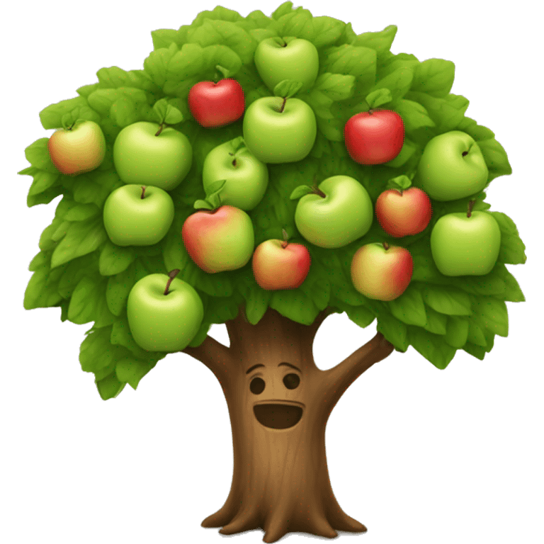 tree with apple emoji