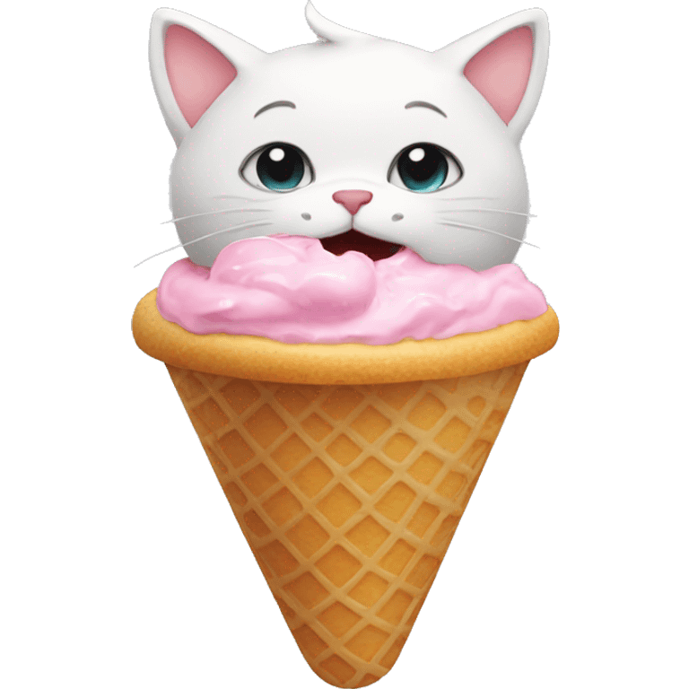 Cat eating ice cream subdar emoji