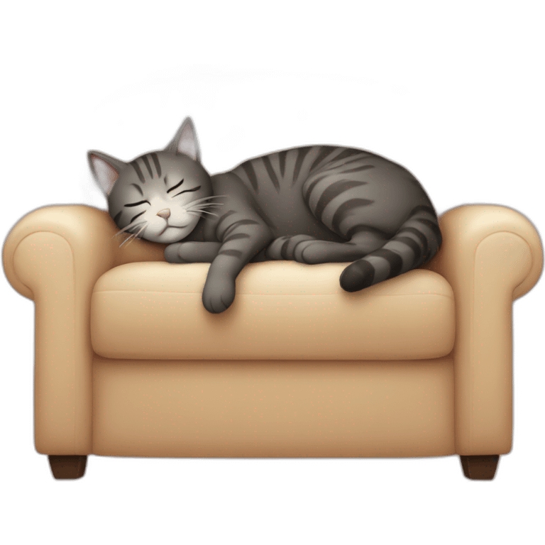 Sleeping cat on a couch emoji