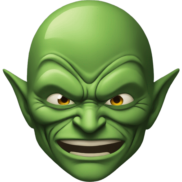 Green goblin mask whispering emoji