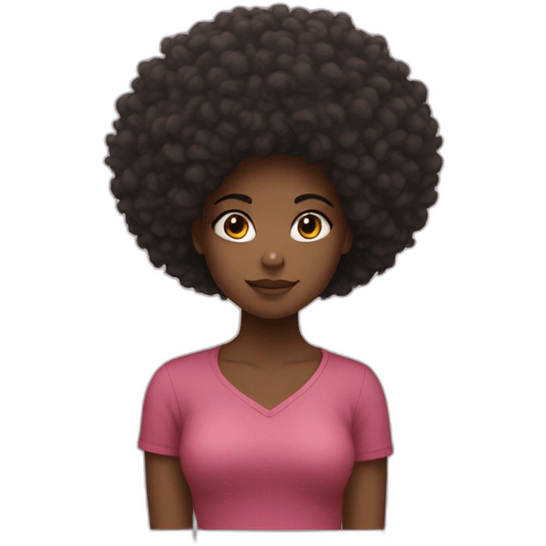 An Afro girl with a fallen afro emoji