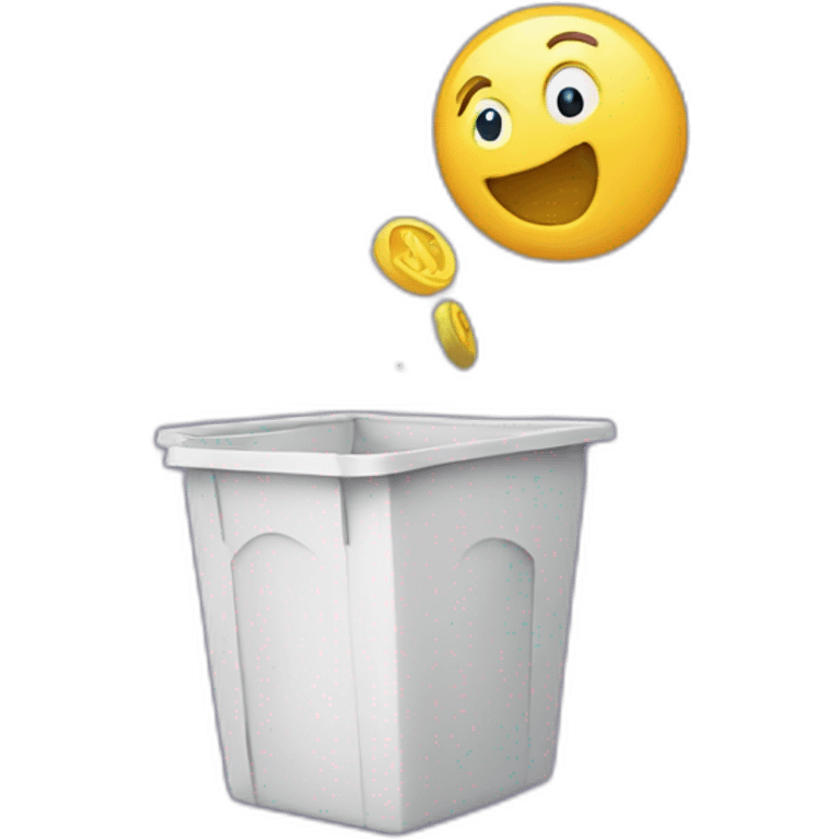 throwing letter a into the bin emoji