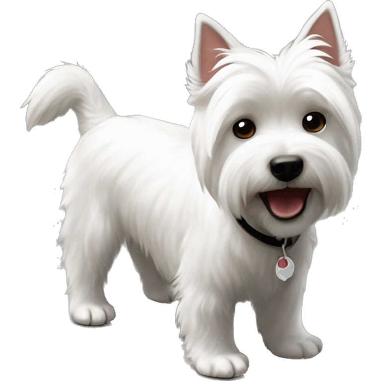 White west highland terrier stand on the ground emoji