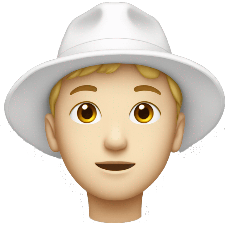 A WHITE KID WITH WHITE HAT emoji