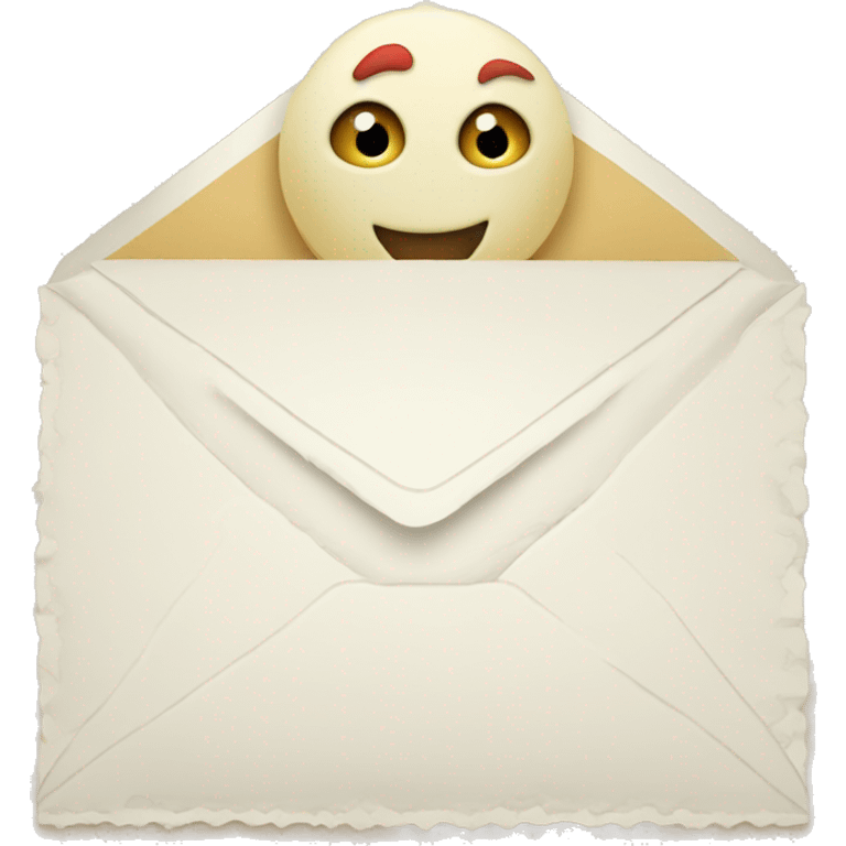 White invitation letter with stamp sign "BABYMONSTER" emoji