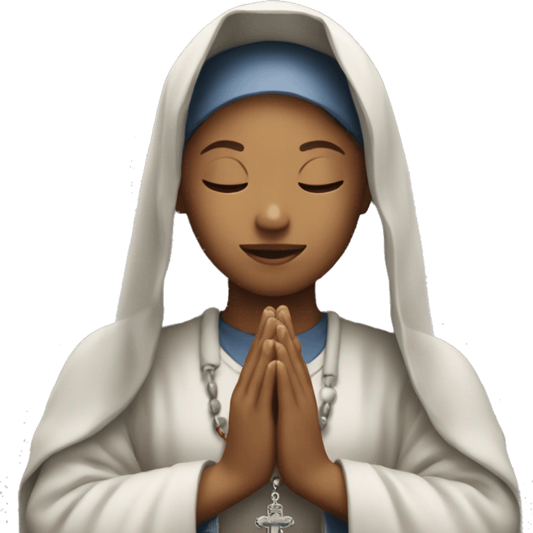 Mary praying Rosary emoji