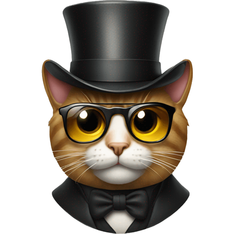 Cat with sunglasses and a top hat emoji