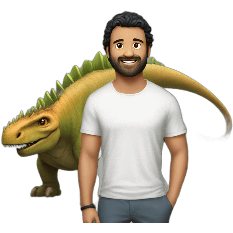 Prabhas along with dinosaur emoji