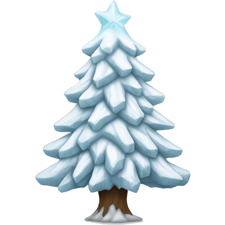 Ice chiseled white Christmas tree emoji