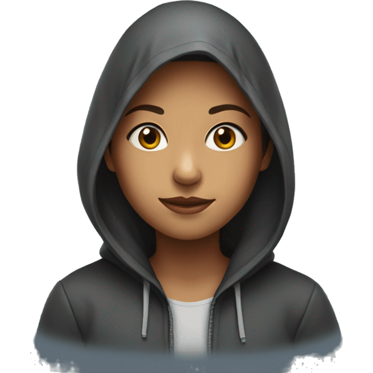 girl in hooded portrait emoji