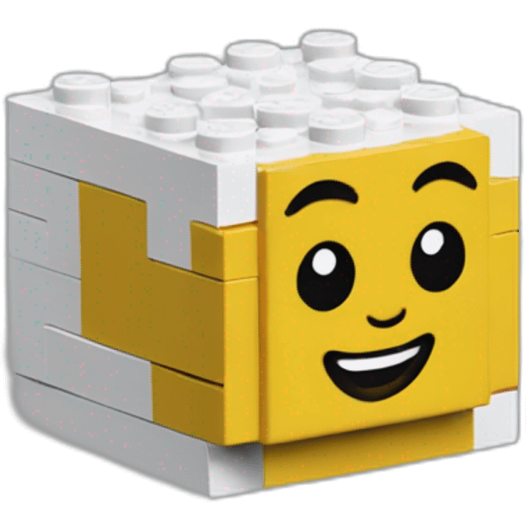 Un lego qui emboîte un cube de lego emoji