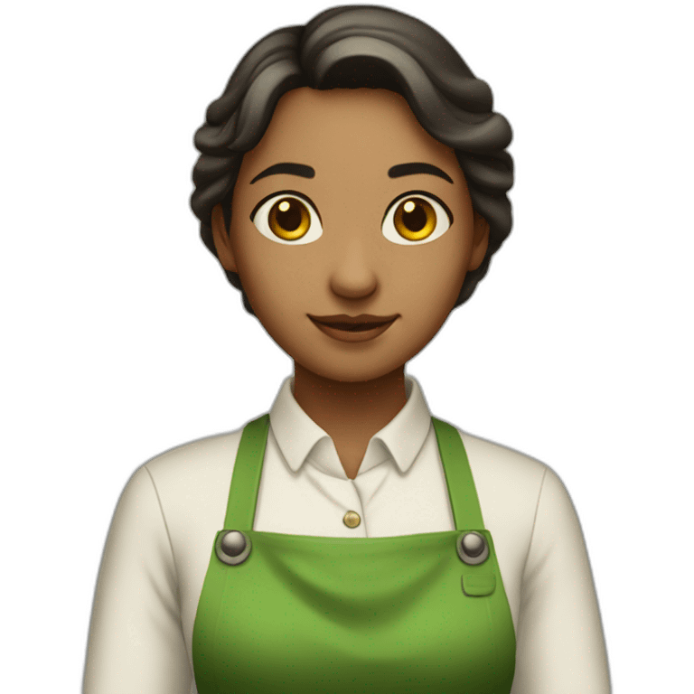 Candlemaker girl in green apron  emoji