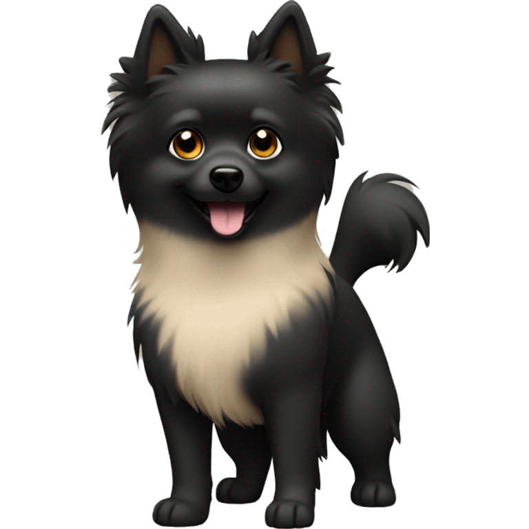 black spitz dog with beige chest emoji