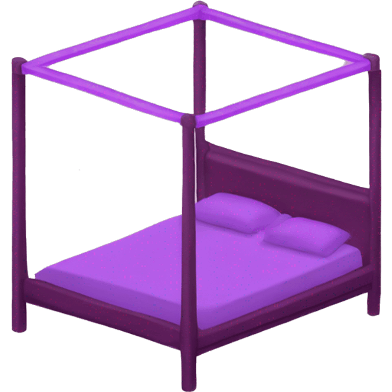 pink and purple 70’s style canopy bed emoji