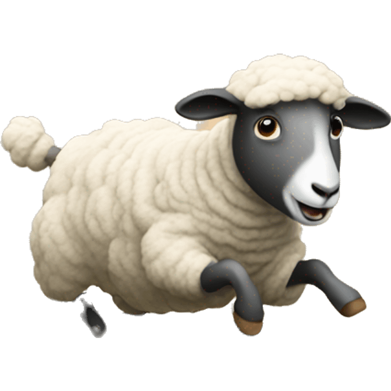 a sheep jumping over a fence emoji