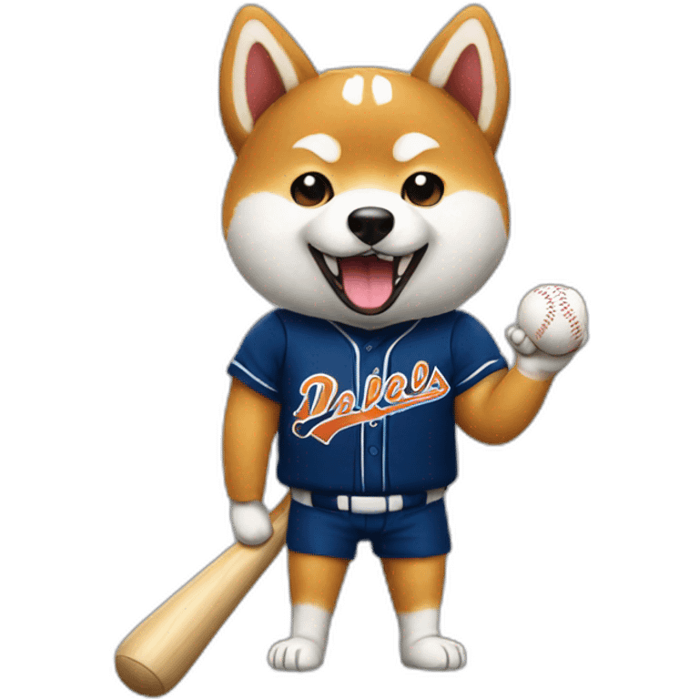 baseball player shiba-with-baseball-bat emoji