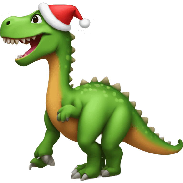 Christmas dinosaur emoji