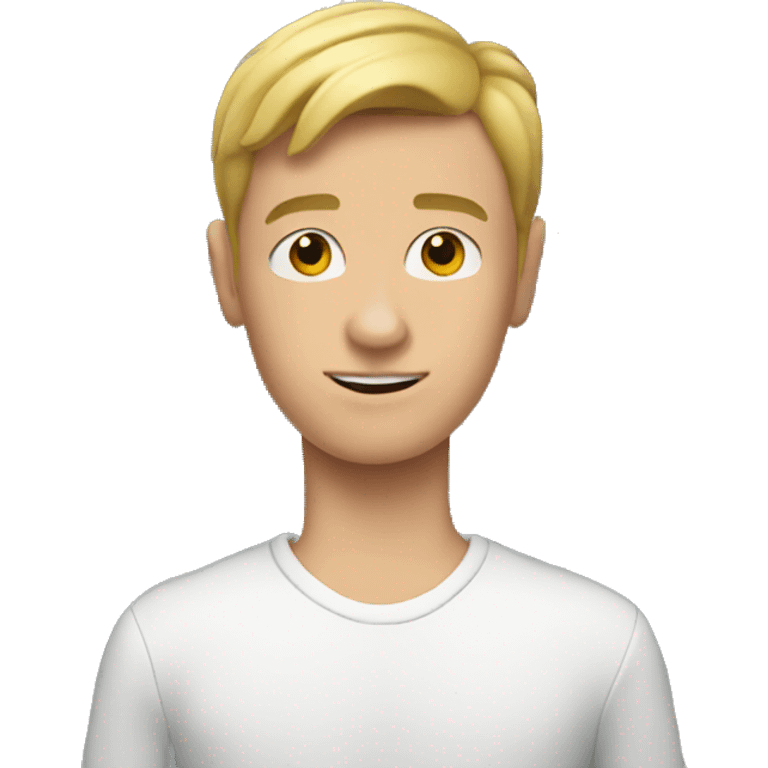 White boy with buzz emoji