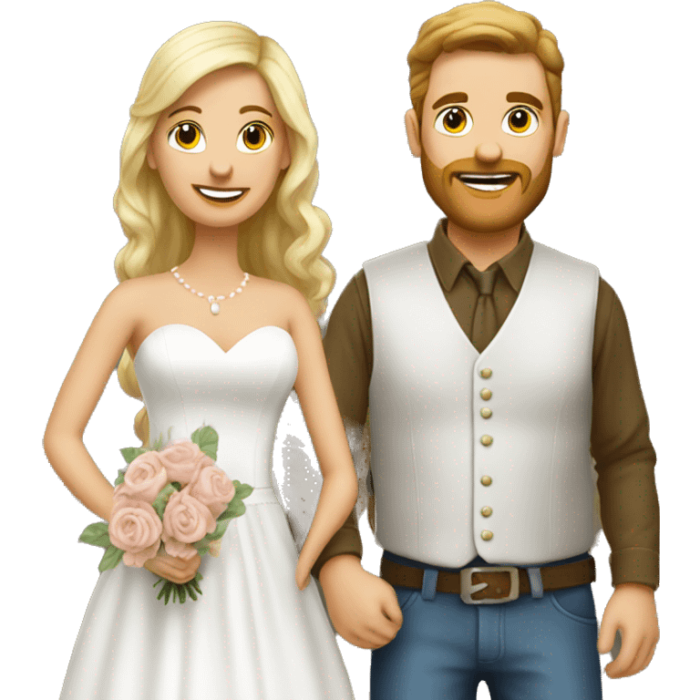 Redneck couple wedding emoji