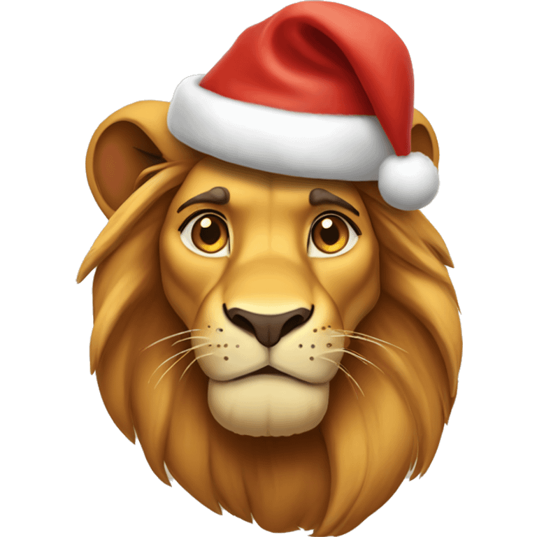 Simba lion king wearing Santa hat emoji