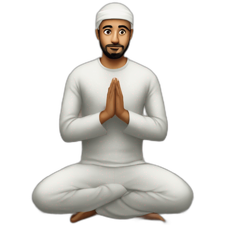 Muslim man Pray allah on a carpet emoji