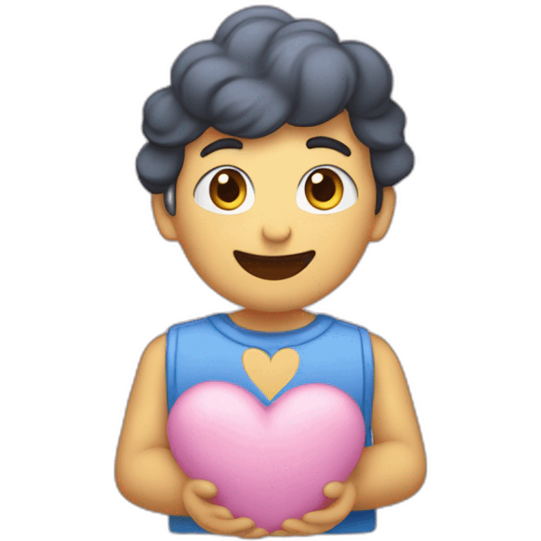 Pastel de corazón humano con estrellas emoji