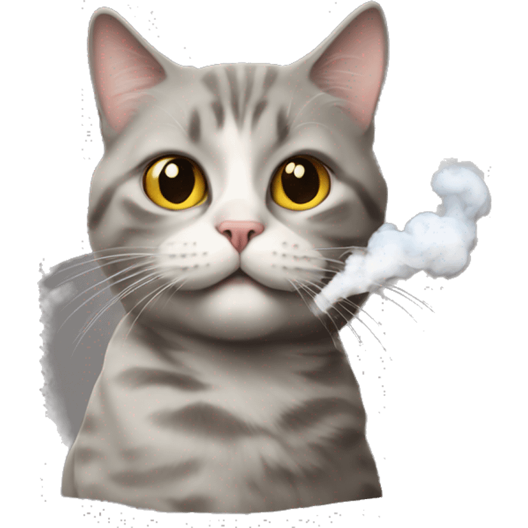 Cat blowing smoke emoji