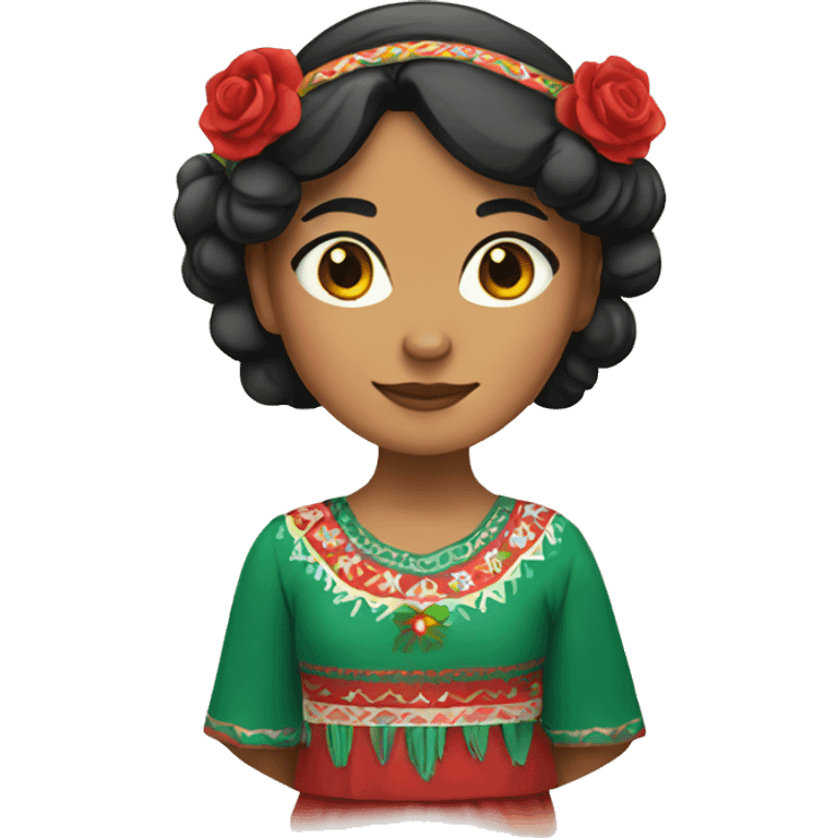 Mexican girl wearing traditional clothing emoji