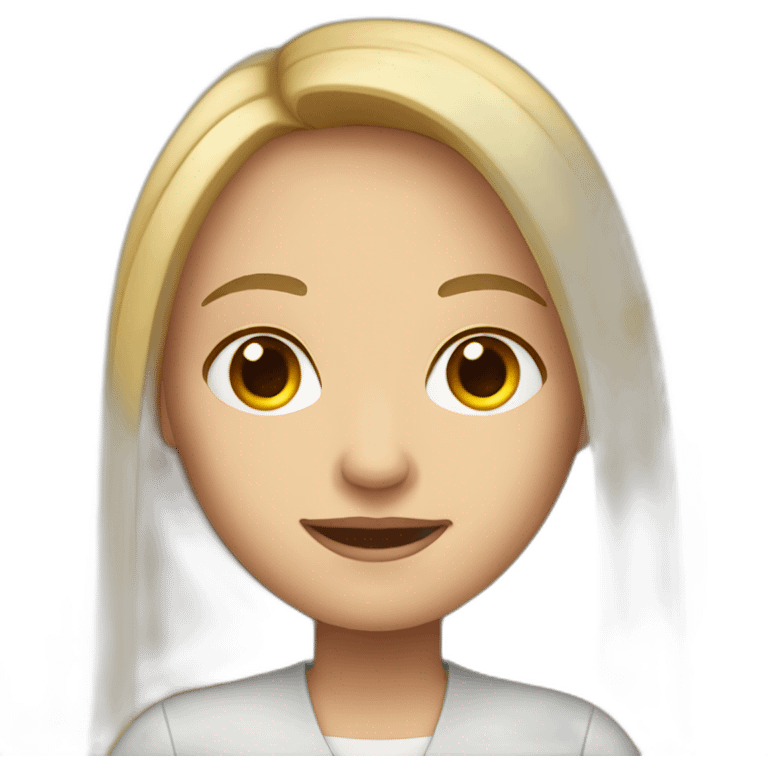 girl psychologist with long blond hair emoji