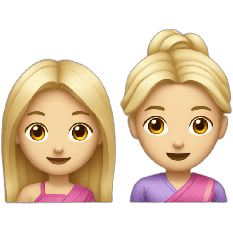 Une asiatique et une fille blonde emoji