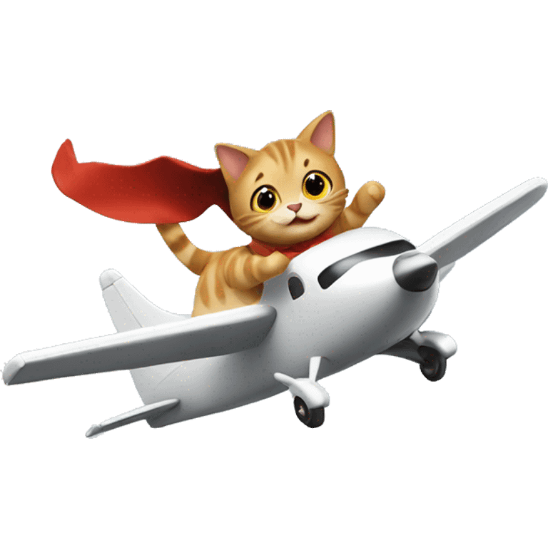 Cat flying a plane emoji