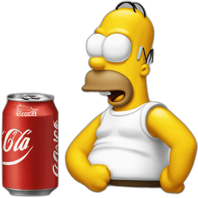 Homer avec une canette de coca emoji